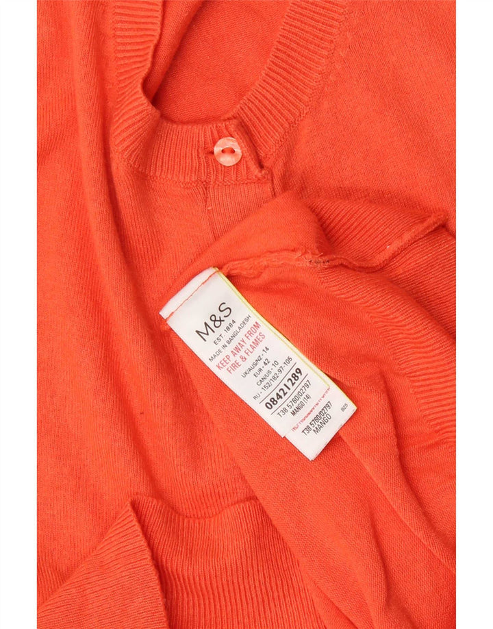 Marks & Spencer Damski sweter typu Crop Cardigan UK 14, średni pomarańczowy wiskoza