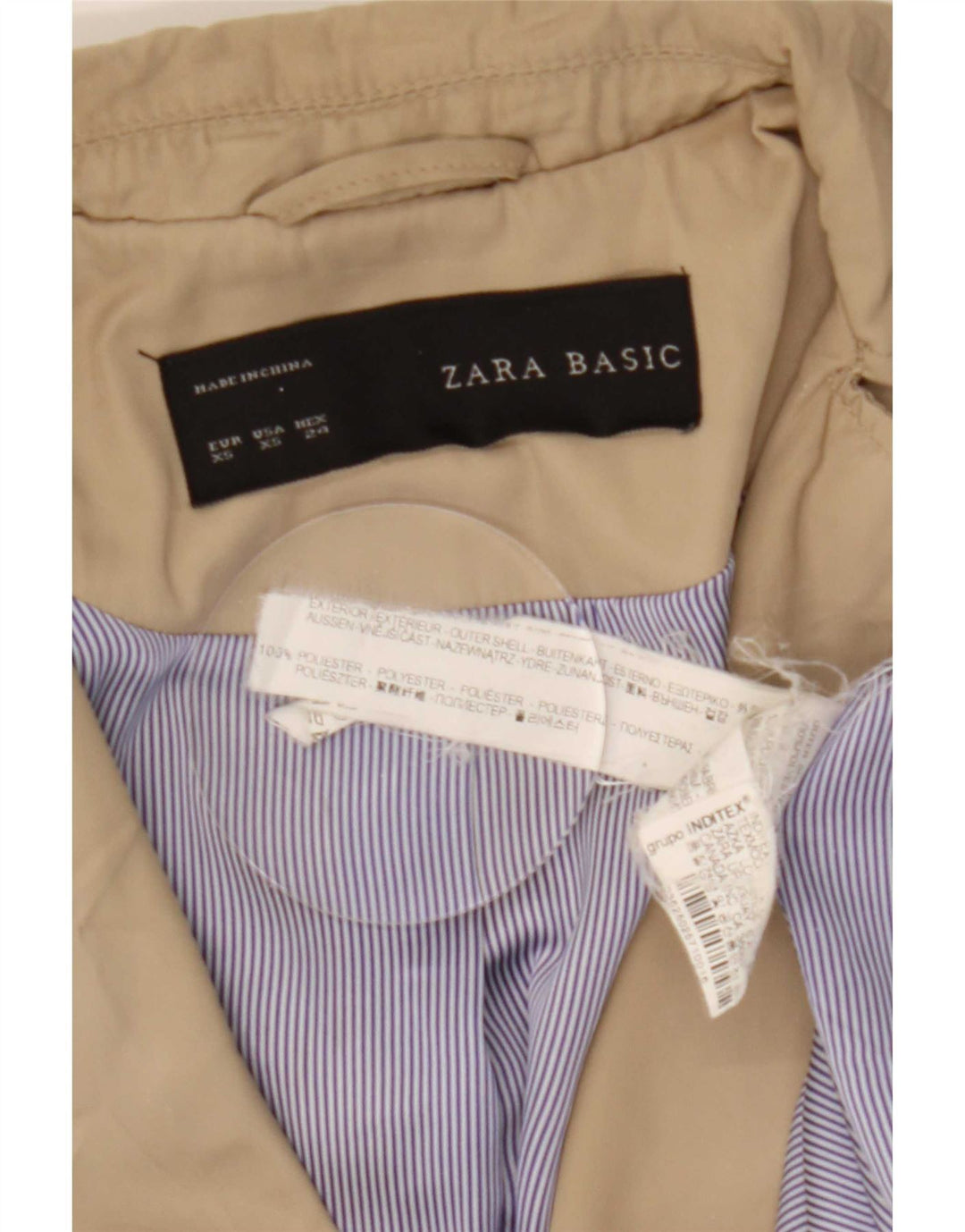 Damski trencz Zara UK 6 XS Beżowy poliester