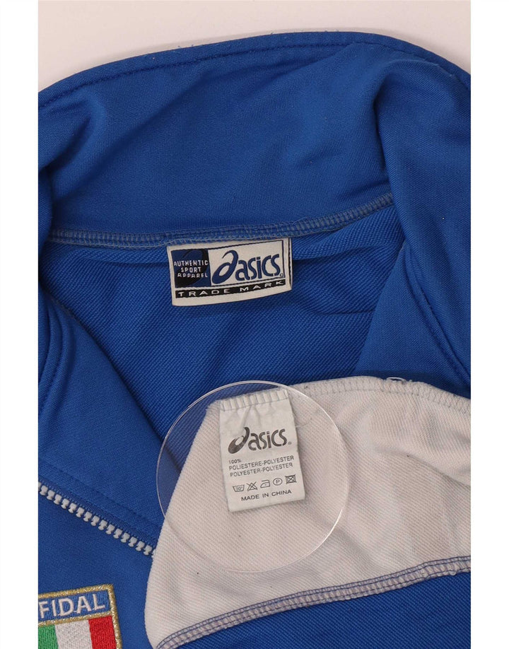 Męski dres Asics z zamkiem błyskawicznym i grafiką, duży, niebieski blok kolorów