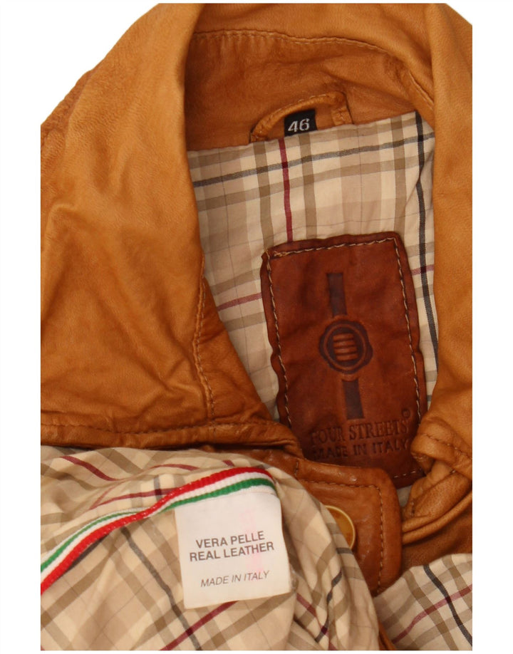 Vintage damska kurtka skórzana IT 46 duża brązowa skóra