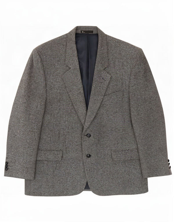Bhs Męska marynarka Harris Tweed zapinana na 2 guziki UK 46 3XL Szara wełna