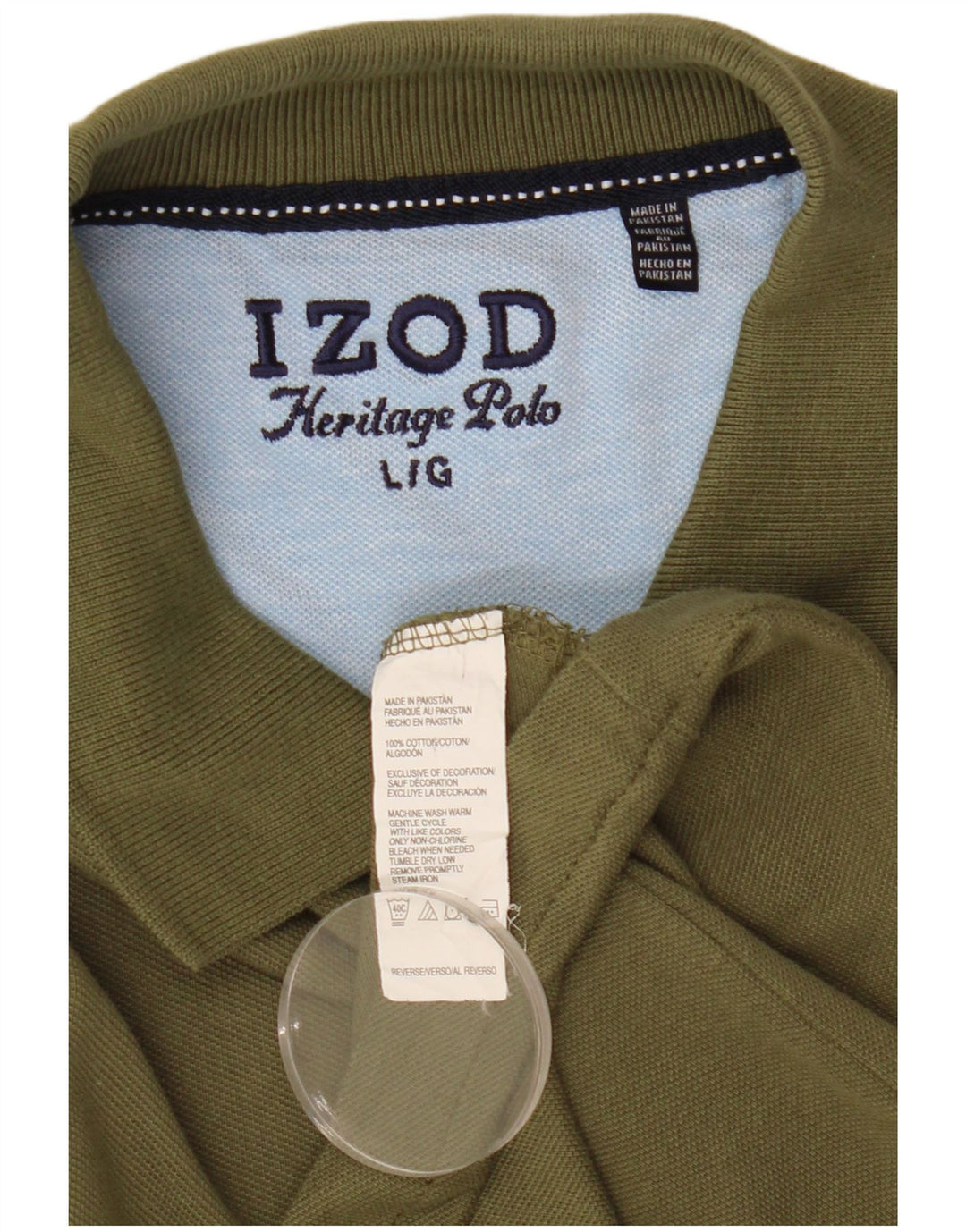 Męska koszulka polo Izod Heritage, duża, bawełniana w kolorze khaki