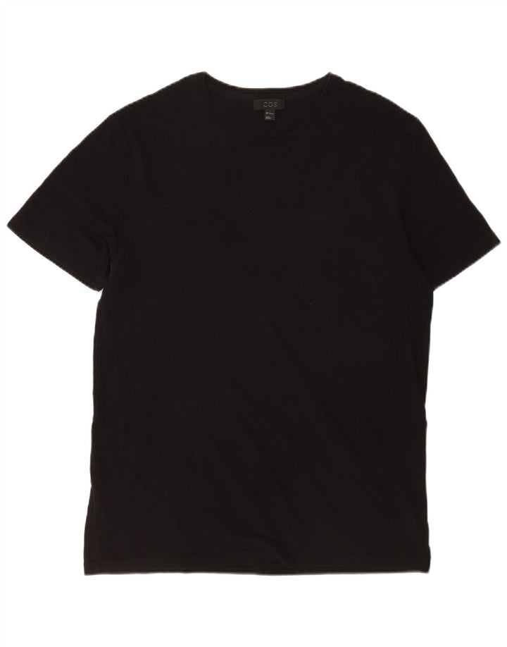 Cos Męski T-shirt Top Średni Czarny Bawełniany