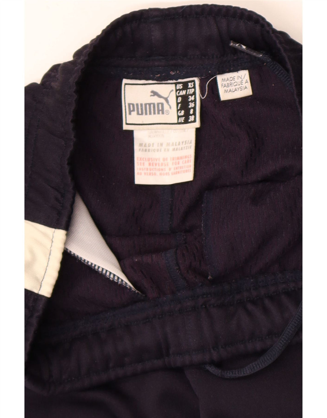 Damskie spodnie dresowe Puma UK 8, małe, granatowe, z poliestru w blokach kolorów