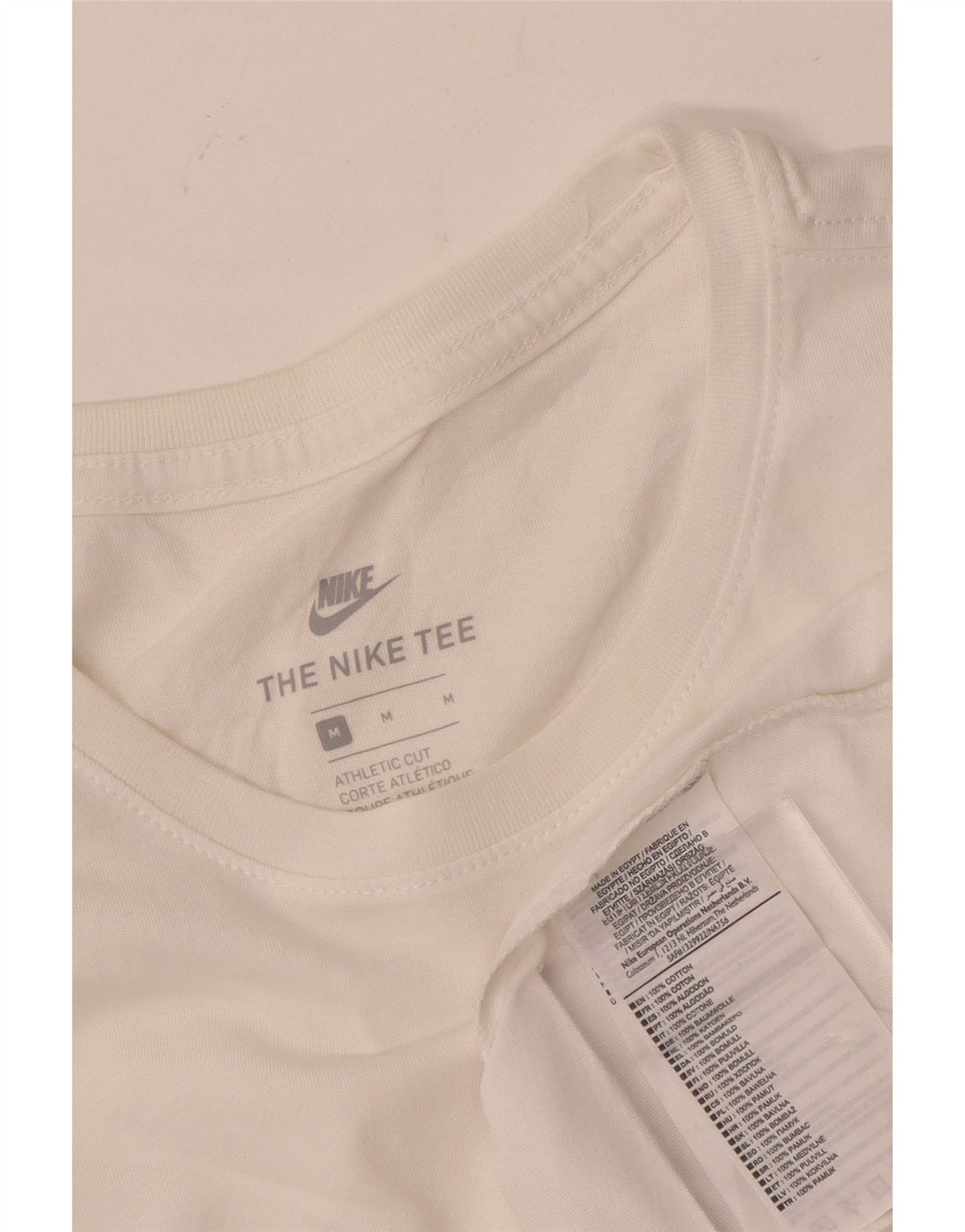 Męski t-shirt Nike o sportowym kroju, średni biały bawełniany