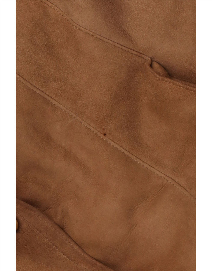 Damski płaszcz z owczej skóry VINTAGE IT 52 2XL Brązowy płaszcz z owczej skóry