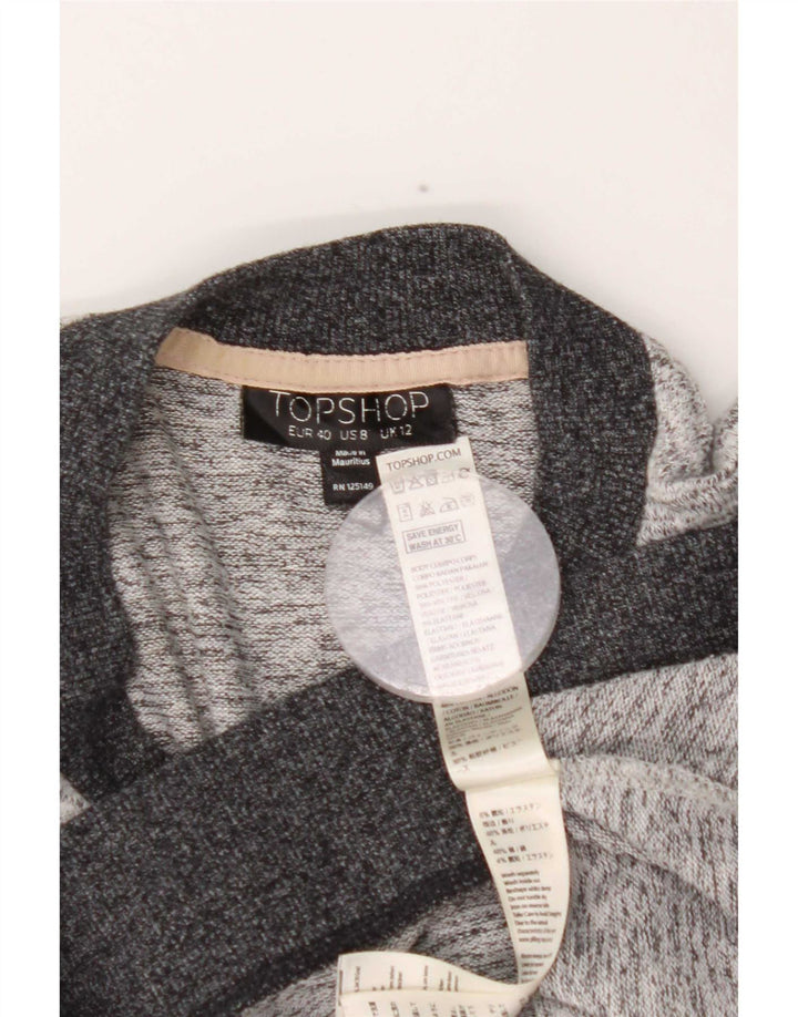 Damski sweter z okrągłym dekoltem Topshop UK 12, średni szary nakrapiany