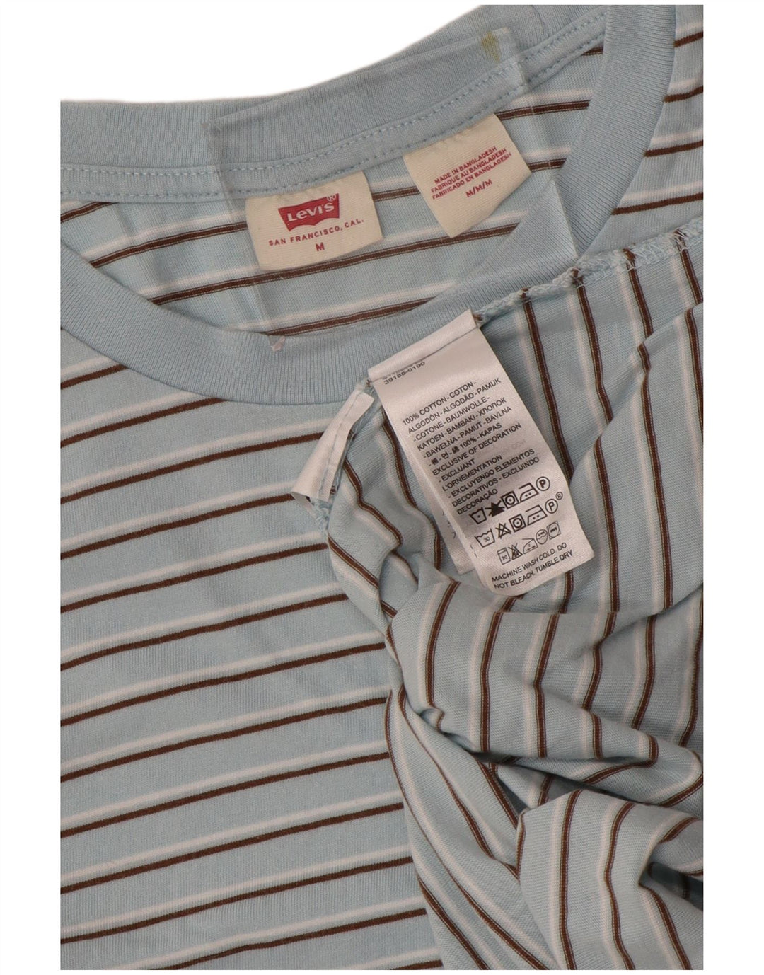 Męska koszulka Levi's Top, bawełniana w średnie niebieskie paski