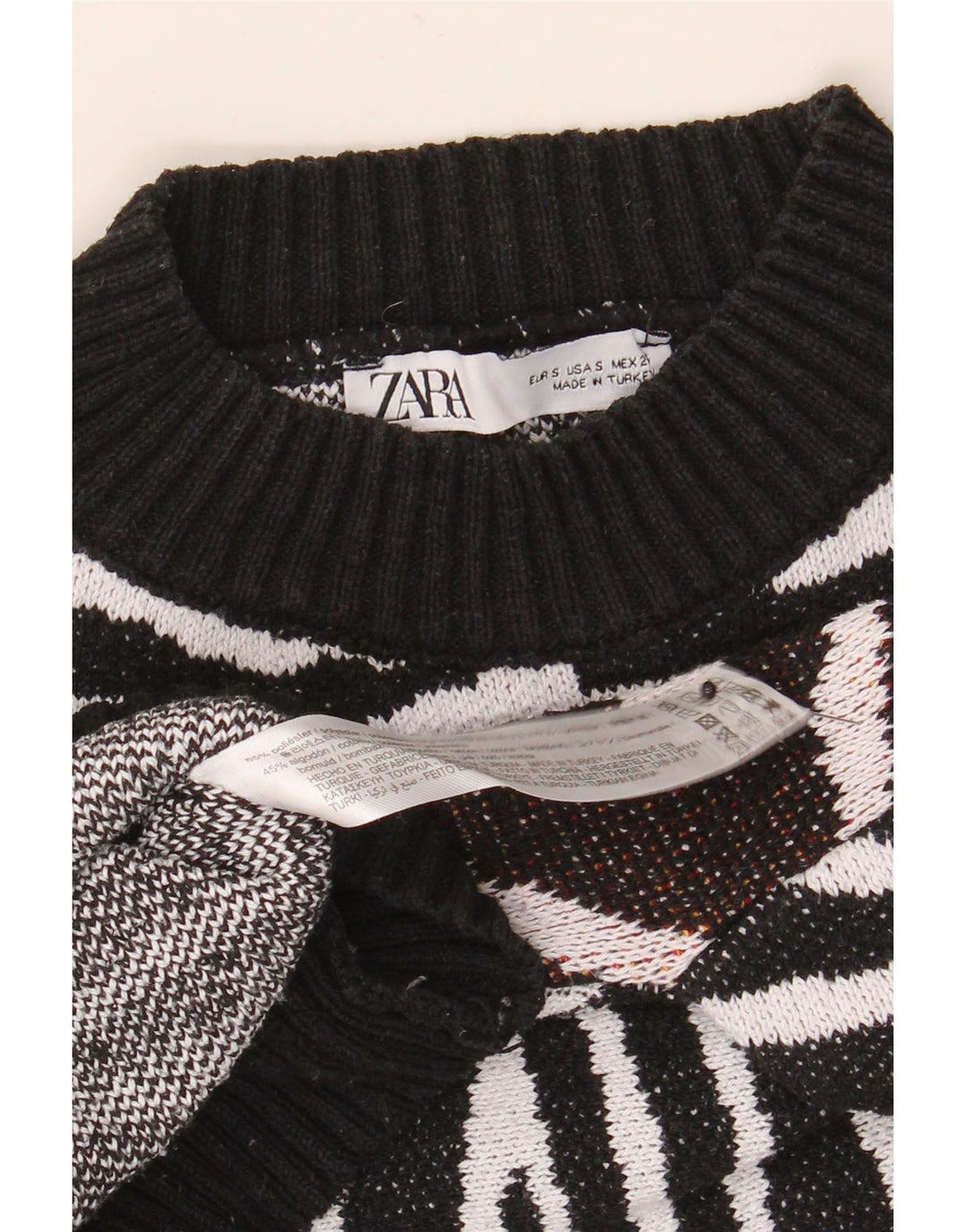 Damski sweter oversize z golfem Zara UK 10 Small Black