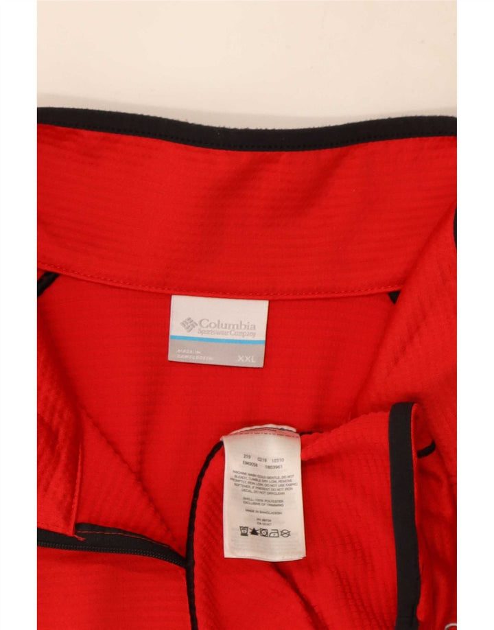 Męski sweter polarowy Columbia z zamkiem błyskawicznym 2XL, poliester w czerwone paski