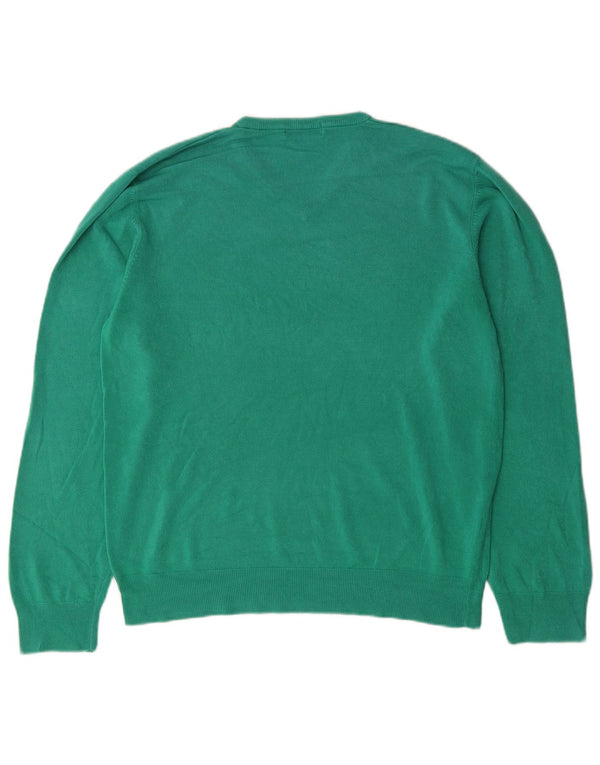 Męski sweter Marks & Spencer Blue Harbor z dekoltem w kształcie litery V, duży, zielony