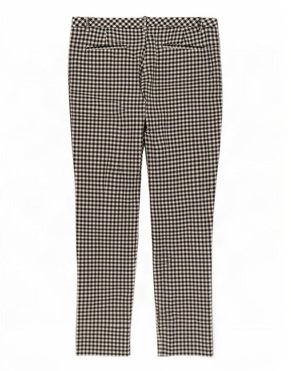 Marks & Spencer Womens Casual Trousers UK 14 Large W36 L28 Black Gingham