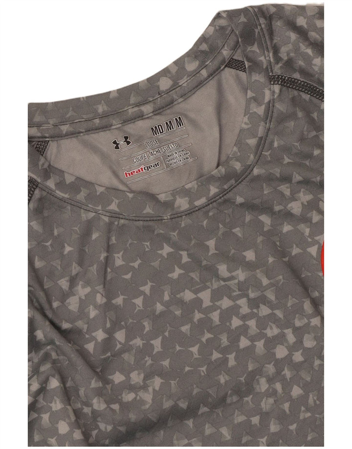 Męska koszulka t-shirt UNDER ARMOUR Heat Gear, średnioszara, geometryczna