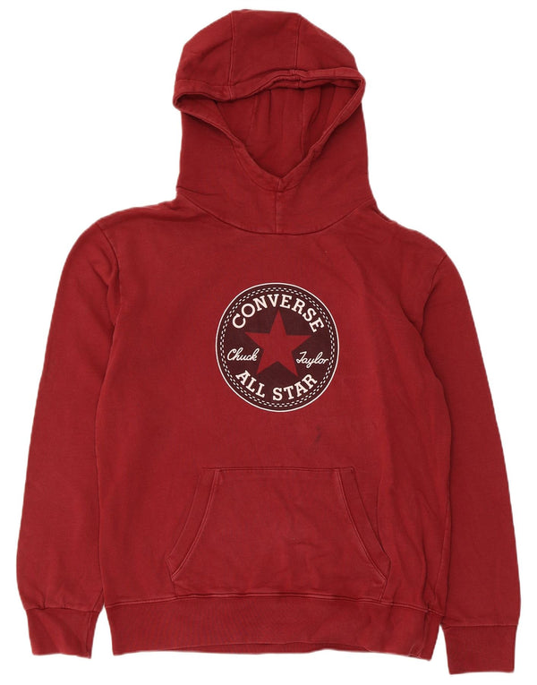 Converse Męski sweter z kapturem i grafiką, mały, bordowy, bawełniany