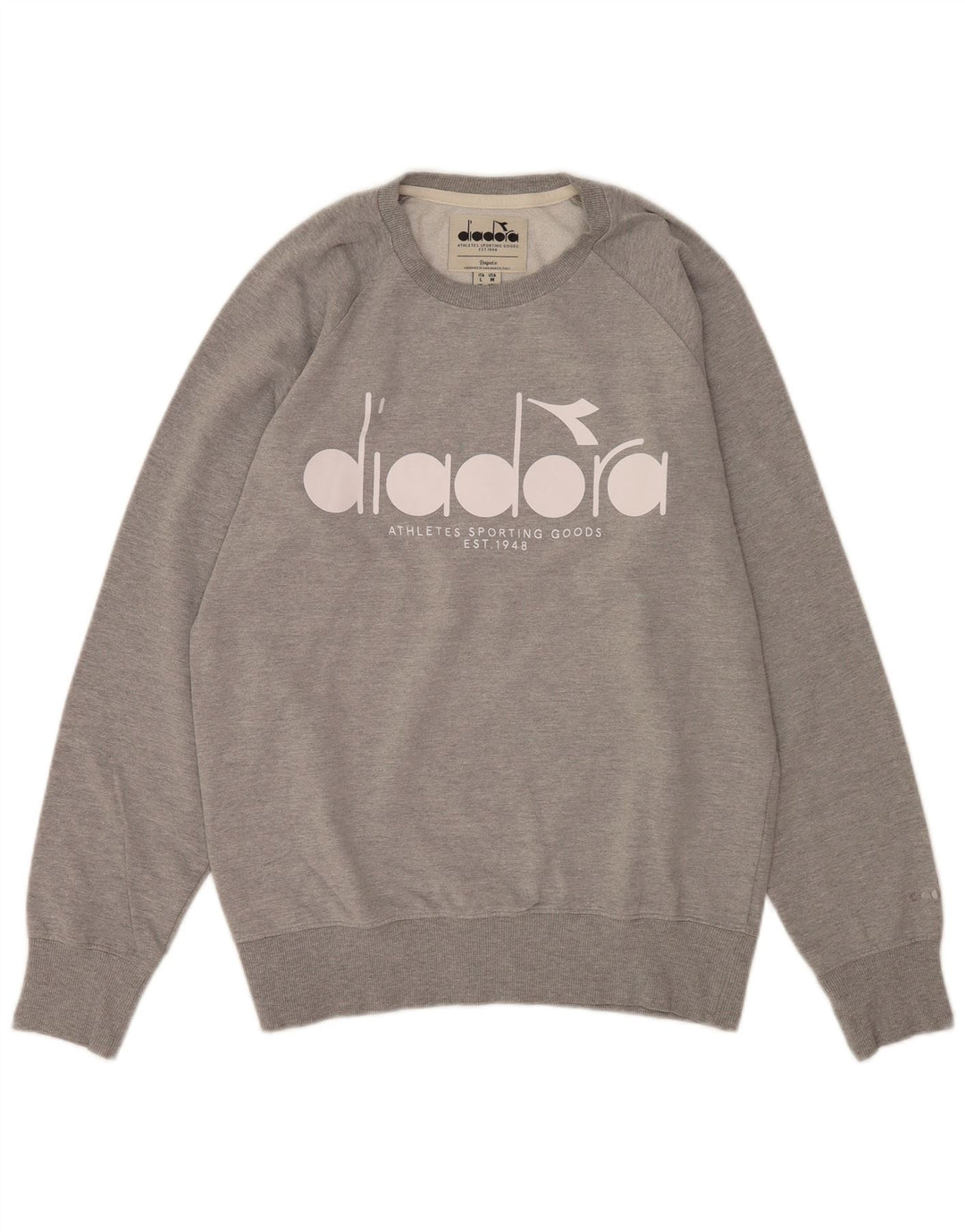 Męska bluza z grafiką Diadora, średnioszara, bawełniana