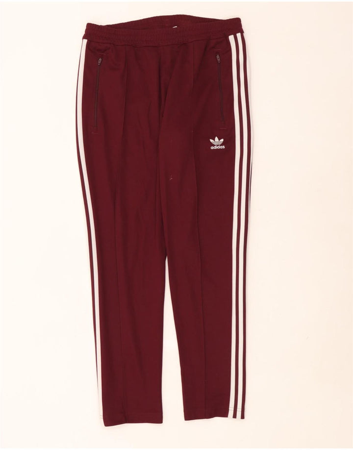 Męskie spodnie dresowe Adidas, średnia, bordowa bawełna