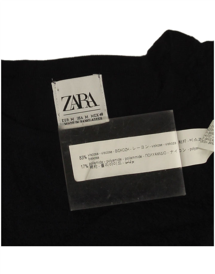 Męski sweter z okrągłym dekoltem Zara, średni granatowy, wiskoza