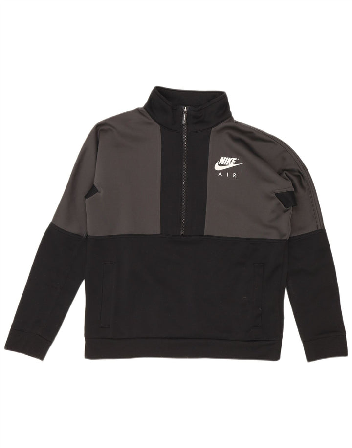 Chłopięcy sweter z grafiką Nike, 12-13 lat, duży, czarny, z blokami kolorów