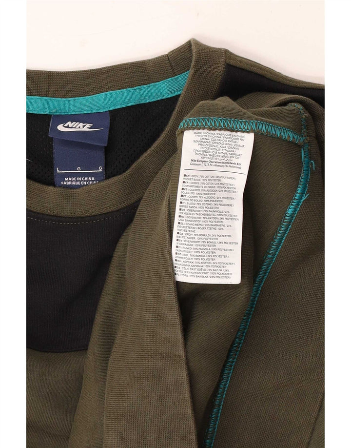 Męska bluza dresowa Nike, duża, bawełniana w kolorze khaki