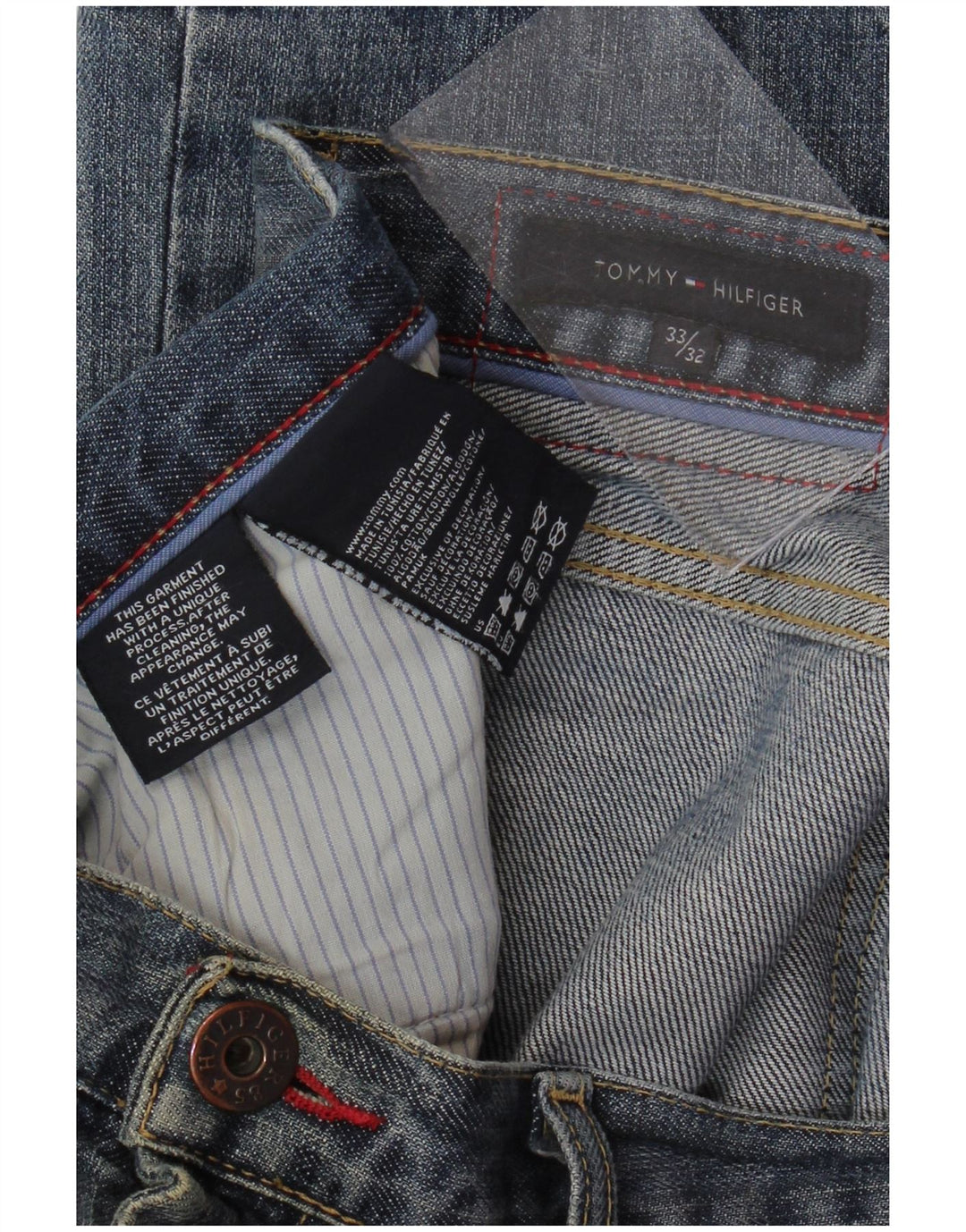 Męskie proste dżinsy TOMMY HILFIGER W33 L32 Niebieskie bawełniane