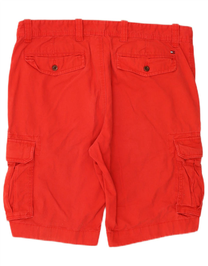 Męskie spodenki cargo TOMMY HILFIGER W36, duże, czerwone, bawełniane