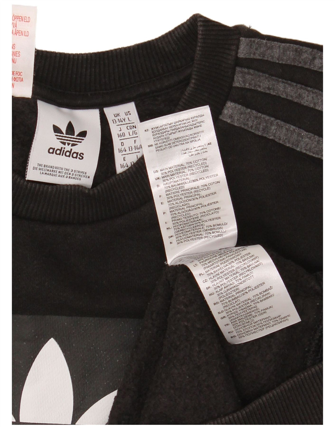 Bluza chłopięca Adidas z grafiką, 13-14 lat, czarna bawełna