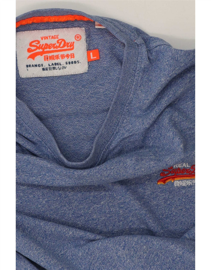 Męski T-shirt Superdry, duży, niebieski nakrapiany