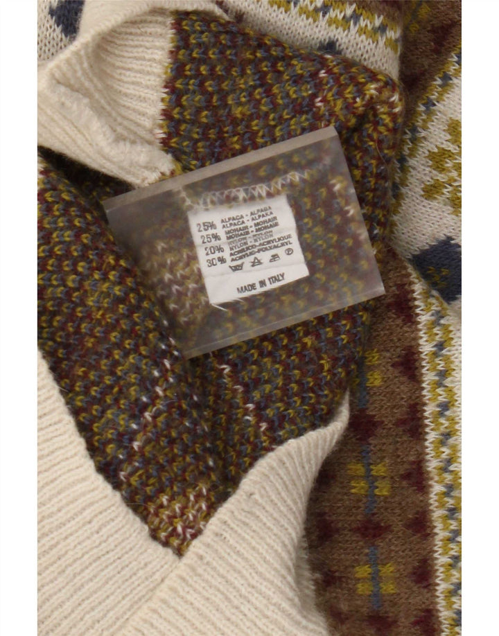 Vintage męski sweter polo IT 50 średni wielobarwny retro
