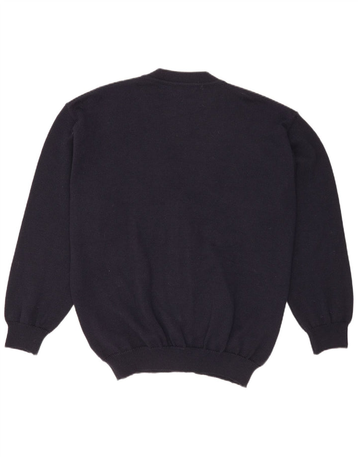 Sweter męski Monello, duży, granatowy, geometryczny