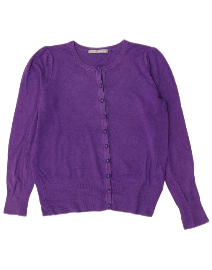 Marks & Spencer Damski sweter kardigan UK 10 Small Fioletowa Wiskoza