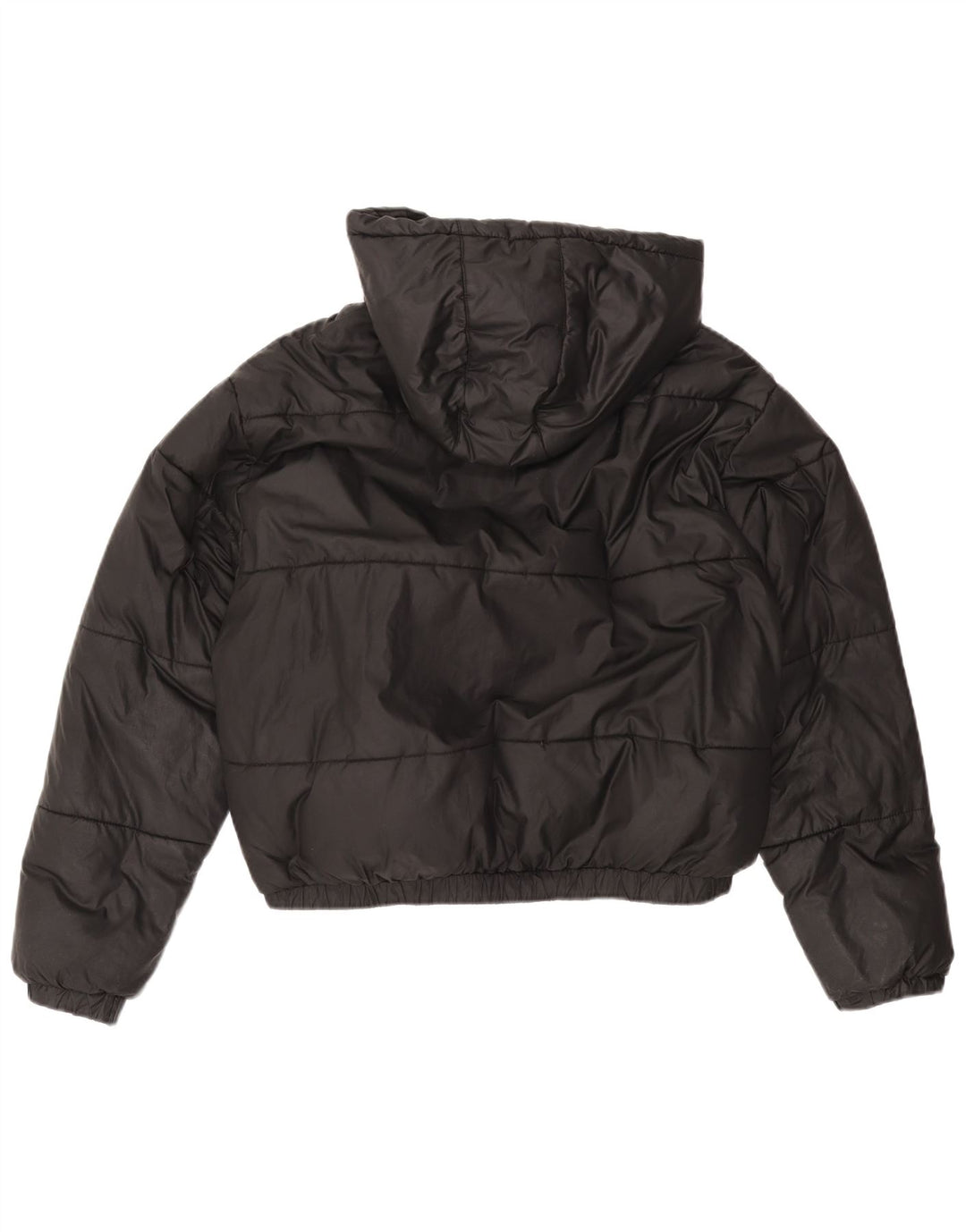 Damska, oversize'owa, ocieplana kurtka z kapturem ELLESSE UK 12, średni czarny poliester