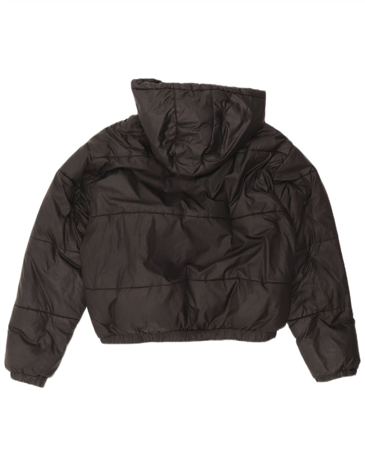 Damska, oversize'owa, ocieplana kurtka z kapturem ELLESSE UK 12, średni czarny poliester