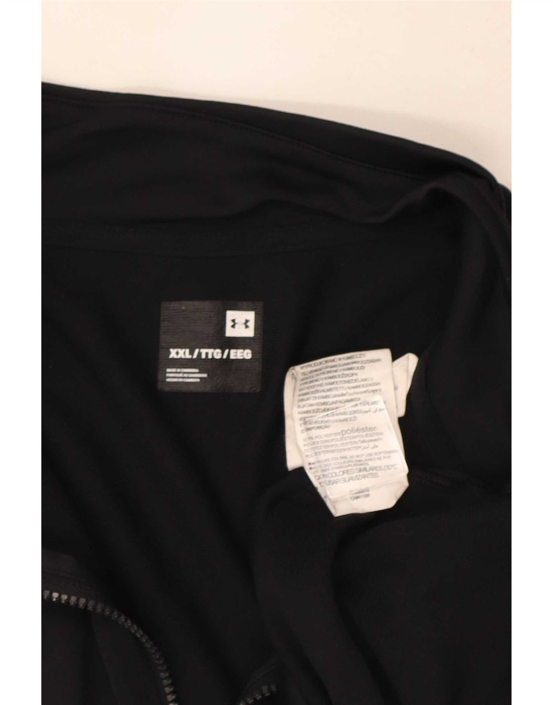 Męska kurtka dresowa Under Armour 2XL, czarny poliester z blokami kolorów