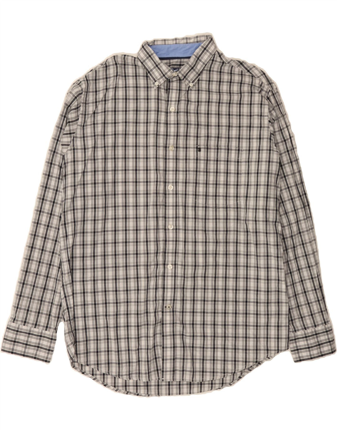 IZOD Mens Shirt Large Grey Check Cotton Vintage Izod and Second-Hand Izod from Messina Hembry 