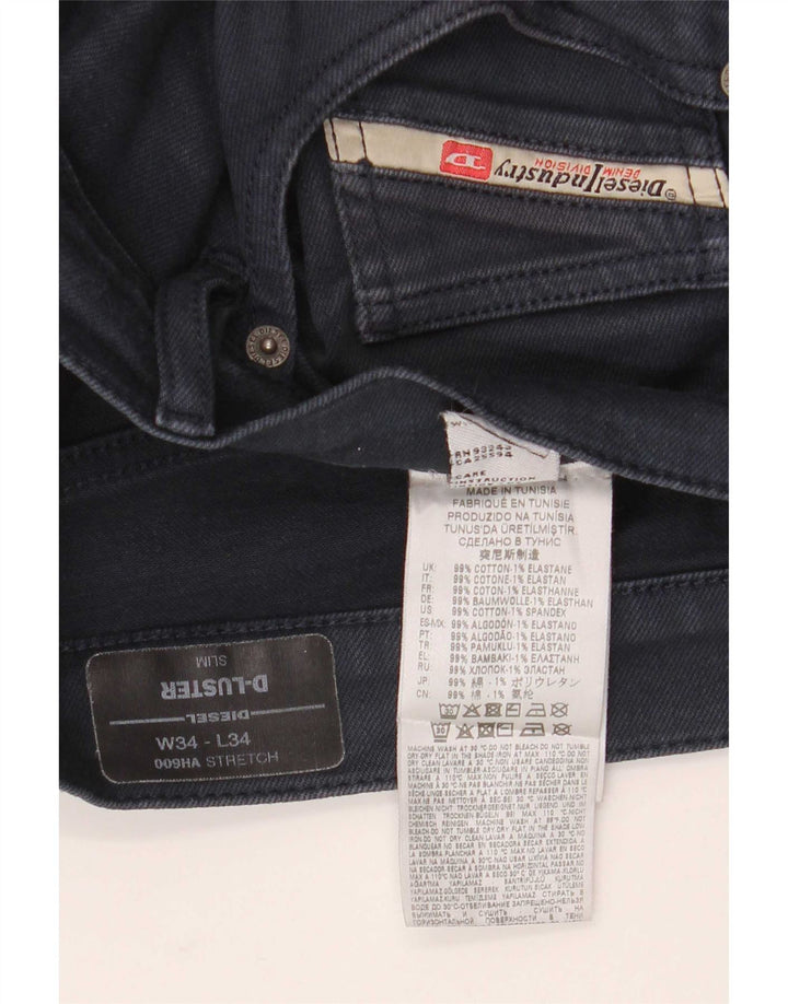 Diesel Męskie D-Luster Slim Jeans W34 L34 Granatowa bawełna