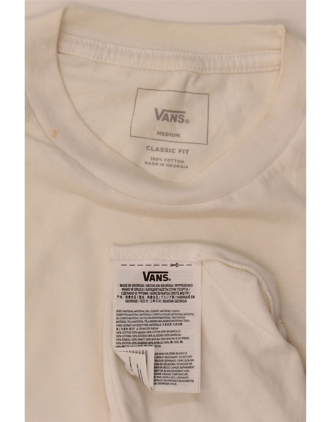 Męski T-shirt VANS o klasycznym kroju, średni biały