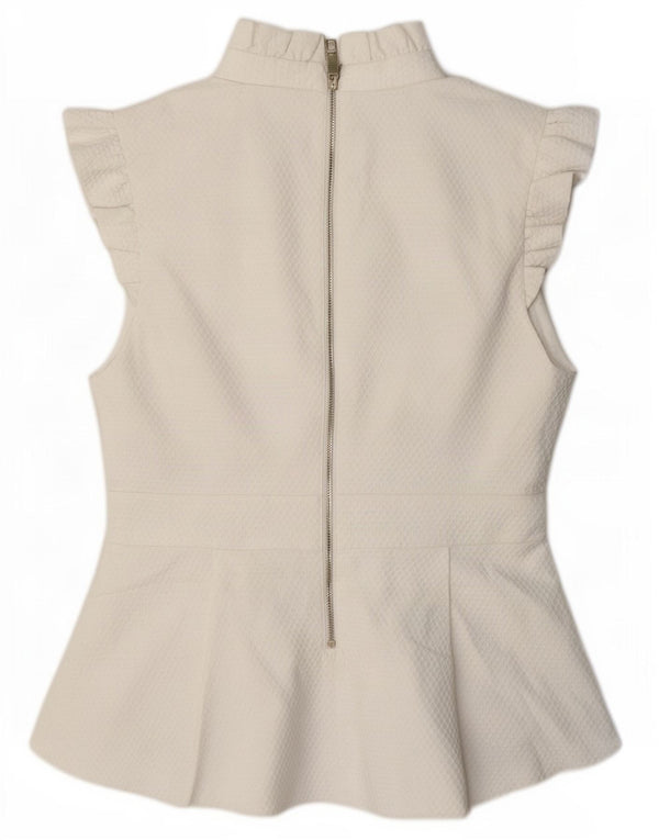 Ted Baker Womens Blouse Top Size 4 Large White Polyester