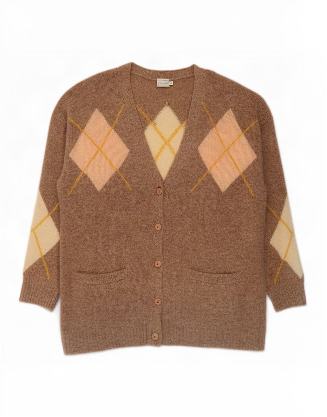 Sweter damski Gazelle UK 14 Średni beż Argyle/Diamentowa wełna owcza