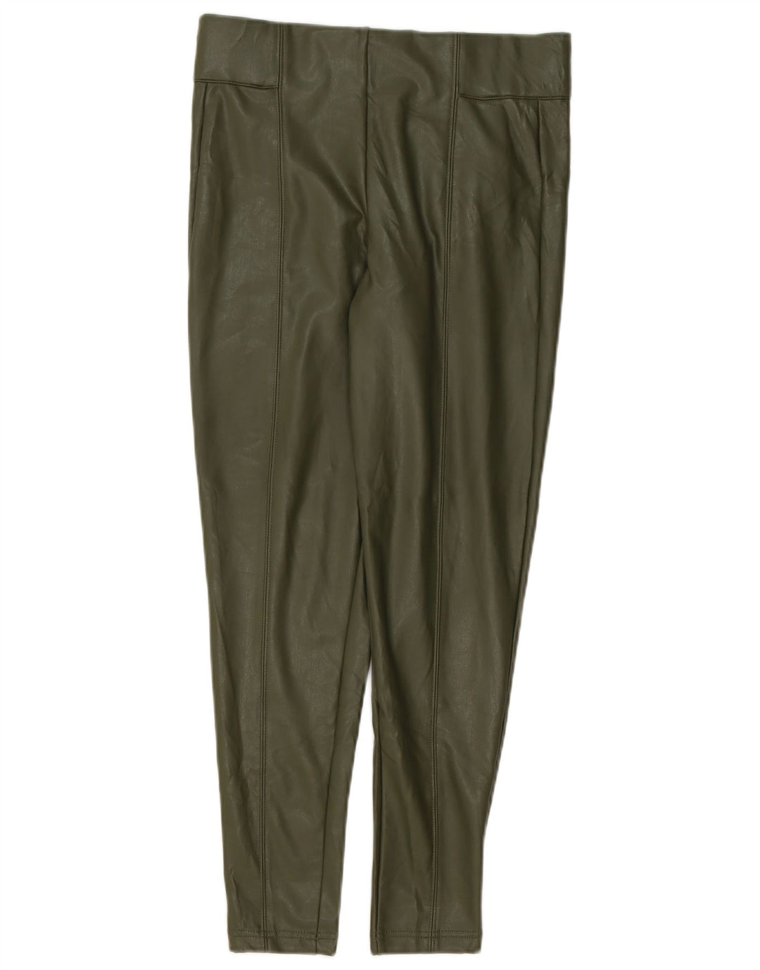 Damskie legginsy Marks & Spencer ze sztucznej skóry UK 10, małe, zielone, poliestrowe