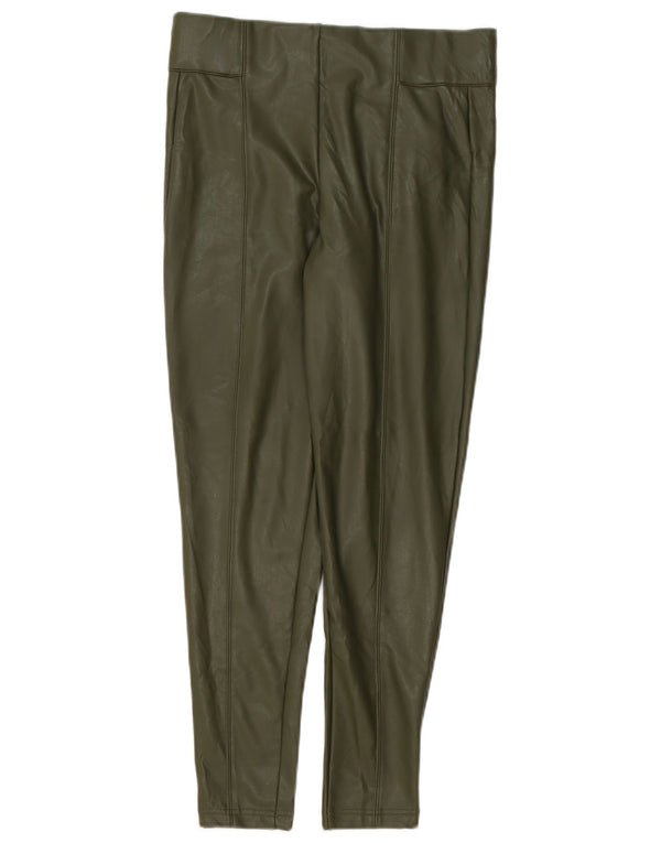 Damskie legginsy Marks & Spencer ze sztucznej skóry UK 10, małe, zielone, poliestrowe