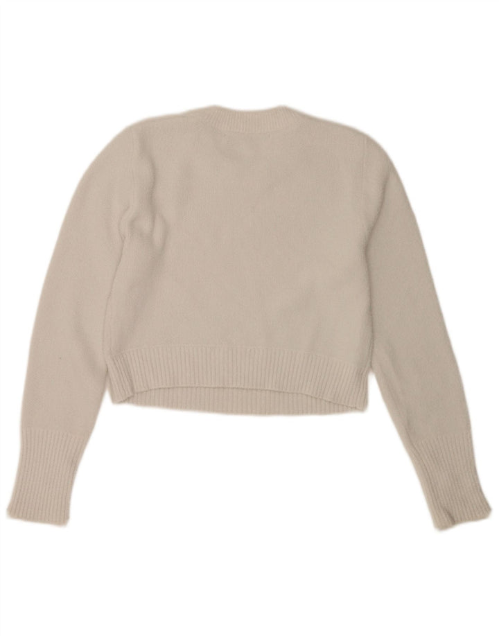 Sweter damski Zara z okrągłym dekoltem UK 12, średni biały