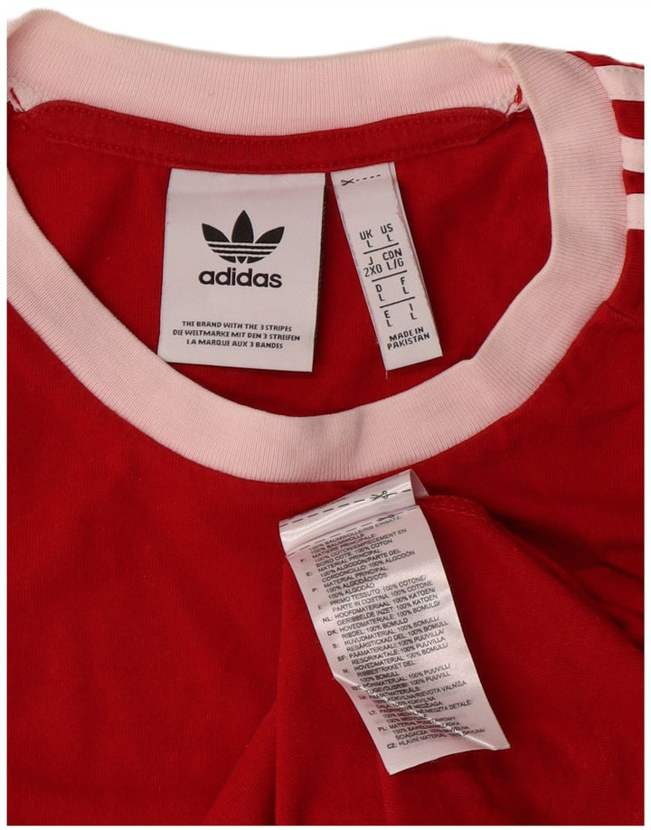 Adidas Męski T-Shirt Duży Czerwony Bawełniany