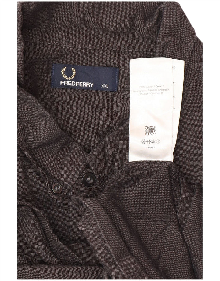 Koszula męska Fred Perry 2XL, szara, bawełniana