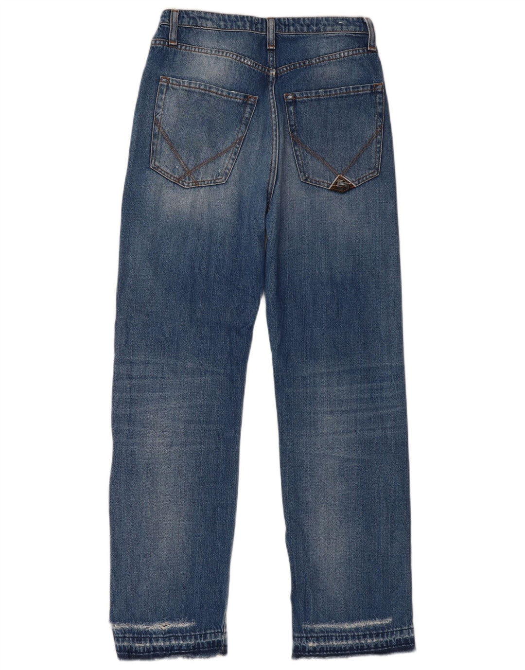 Damskie jeansy Roy Rogers z wysokim stanem W27 L29, niebieska bawełna