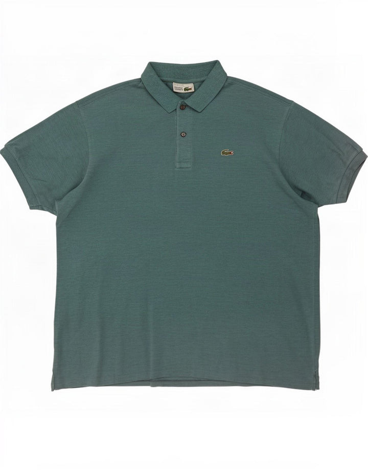 Męska koszulka polo Lacoste, rozmiar 7, 2XL, niebieska bawełniana w plamki