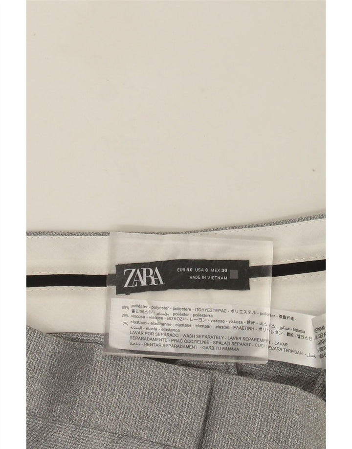 Damskie proste spodnie garniturowe ZARA EU 40 Medium W30 L26 Szary poliester