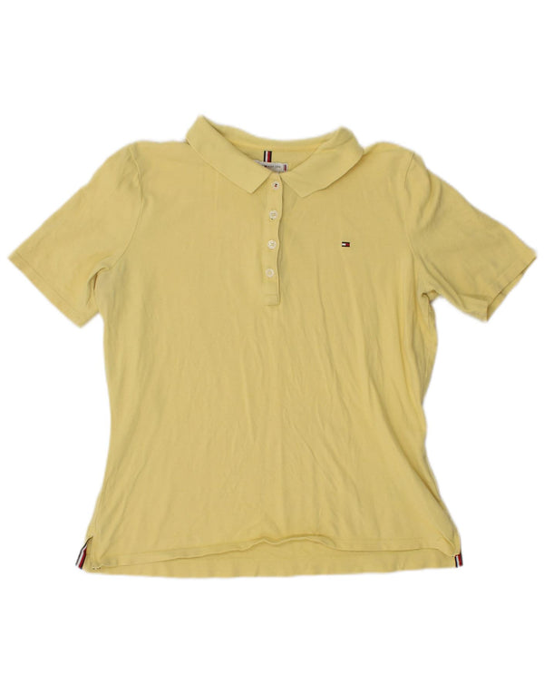 Damska koszulka polo o regularnym kroju Tommy Hilfiger UK 12, średnia żółta bawełna