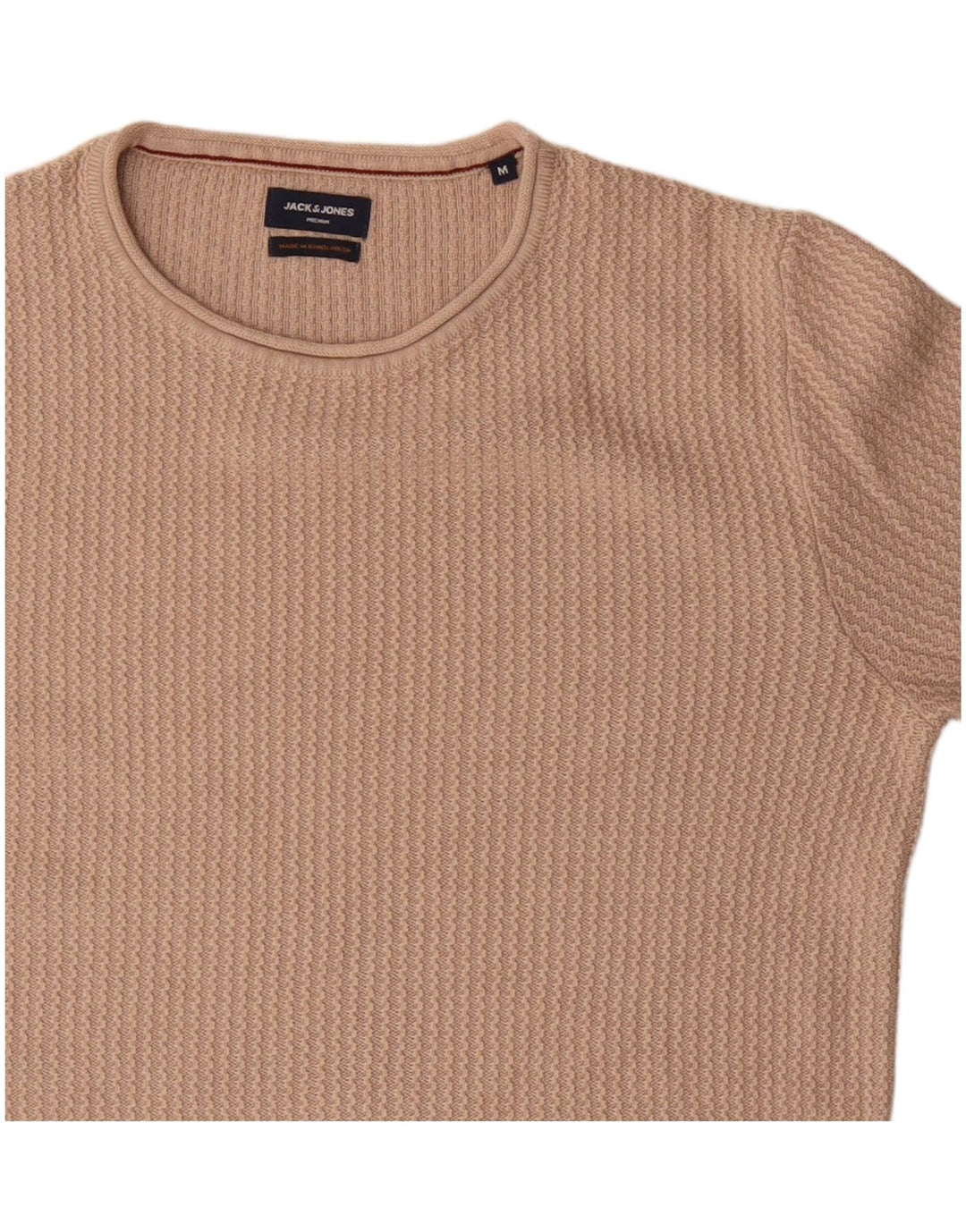 Męski sweter Jack & Jones z okrągłym dekoltem, średnio beżowy, bawełniany
