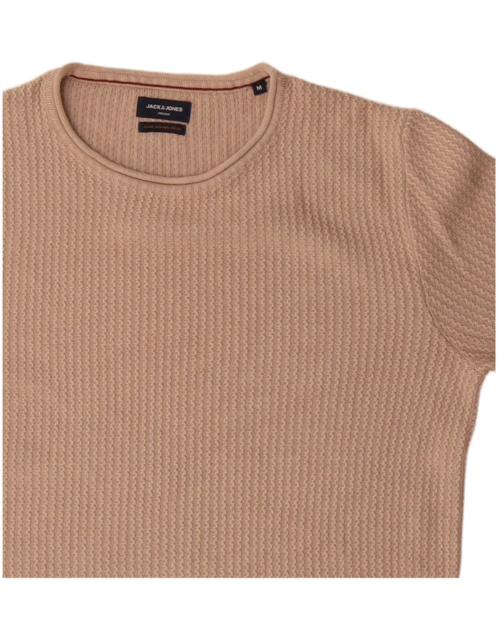 Męski sweter Jack & Jones z okrągłym dekoltem, średnio beżowy, bawełniany