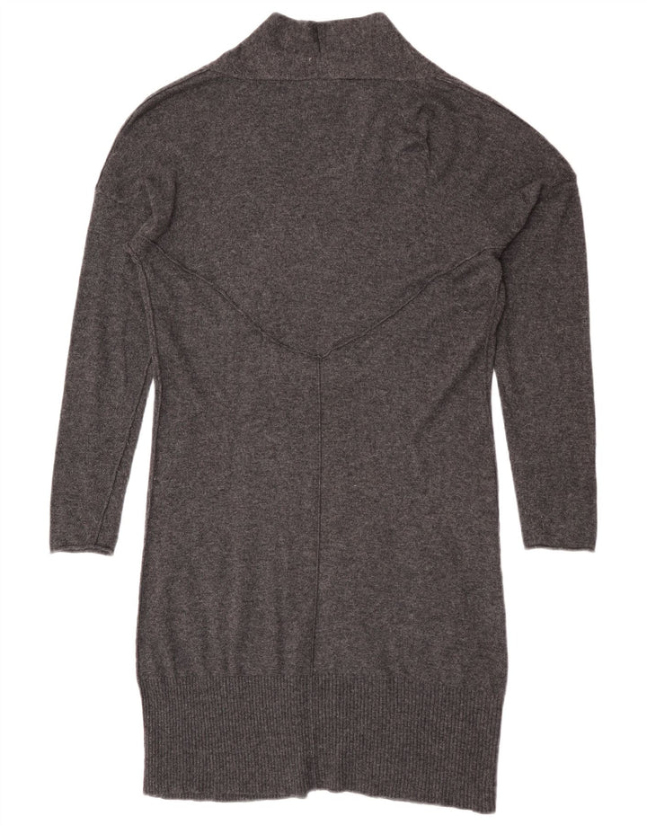 Damski sweter rozpinany White Stuff o przedłużonym fasonie, UK 14, średnioszara wiskoza